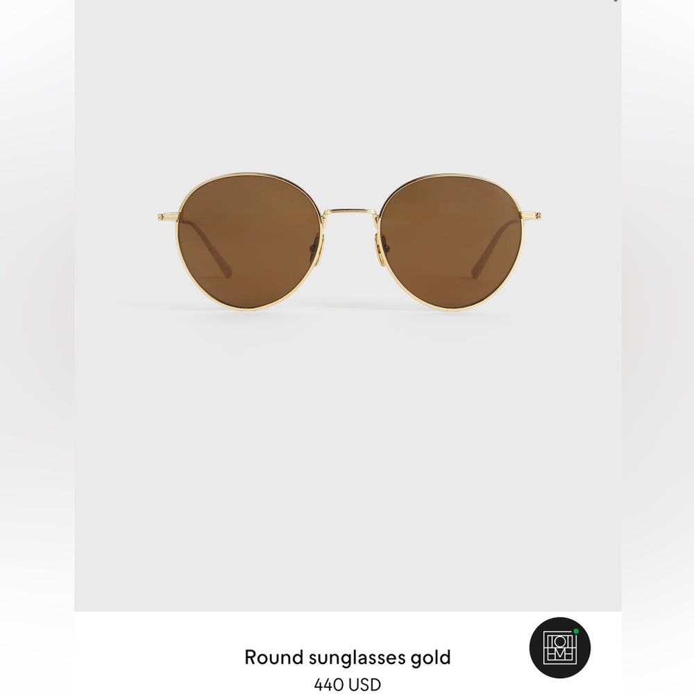 Toteme Round Gold Sunglasses
